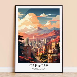 Caracas Print – Venezuela Travel Wall Art, Caracas City Poster, Framed or Unframed Home Decor, Wedding and Housewarming Gift, Personalised