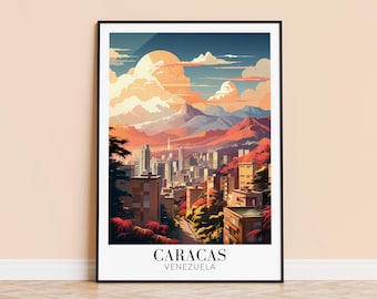 Caracas Venezuela Art Print – Travel Poster, City Skyline Decor