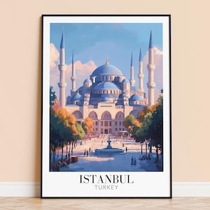 Istanbul Print – Turkey Travel Wall Art, Historic City Poster, Framed or Unframed Home Decor, Wedding and Housewarming Gift, Personalised