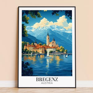 Bregenz Print – Austria Travel Wall Art, Lake Constance Poster, Framed or Unframed Home Decor, Wedding and Housewarming Gift, Personalised
