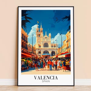 Valencia Print – Spain Wall Art Poster, Valencia Spain travel Print, Home Decor, Wedding Housewarming Gift, Framed or Unframed, Personalised