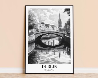 Dublin Cityscape Print – Ireland Travel Poster, Home Decor