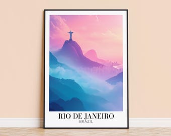 Rio de Janeiro Art Print – Brazil Travel Poster, Personalized Gift