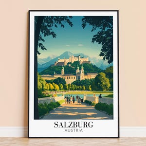 Salzburg Print – Austria Wall Art Poster, Salzburg Travel Print, Home Decor, Wedding & Housewarming Gift, Framed or Unframed, Personalised