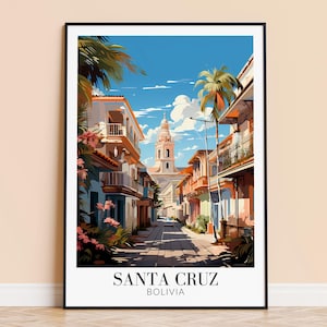 Santa Cruz Print – USA Wall Art Poster, California Coastal Print, Home Decor, Wedding & Housewarming Gift, Framed or Unframed, Personalised
