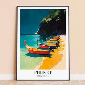 Phuket Print – Thailand Wall Art Poster, Thailand Print, Home Decor, Wedding & Housewarming Gift, Framed or Unframed, Personalised