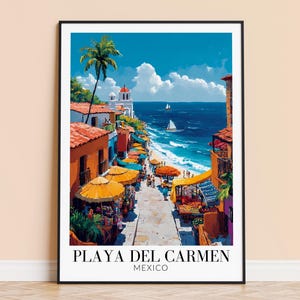 Playa del Carmen Print – Mexico Wall Art Poster, Caribbean Print, Home Decor, Wedding & Housewarming Gift, Framed or Unframed, Personalised