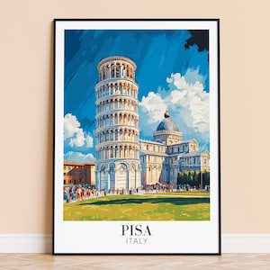 Pisa Print – Italy Wall Art Poster, Pisa Travel Print, Home Decor, Wedding & Housewarming Gift, Framed or Unframed, Personalised
