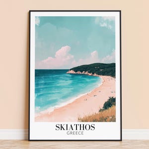 Skiathos Print – Greece Wall Art Poster, Greece Island Travel Print, Home Decor, Wedding Housewarming Gift, Framed or Unframed, Personalised