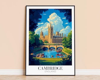 Cambridge England Kunstdruck – Reiseposter, Home Decor