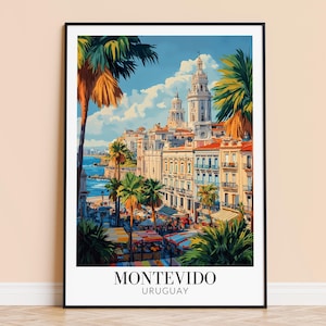 Montevideo Print – Uruguay Wall Art Poster, South America Travel Print, Home Decor, Wedding Housewarming Gift, Framed Unframed, Personalised