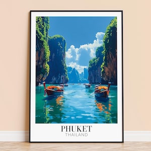 Phuket Print – Thailand Wall Art Poster, Phuket Travel Print, Home Decor, Wedding & Housewarming Gift, Framed or Unframed, Personalised