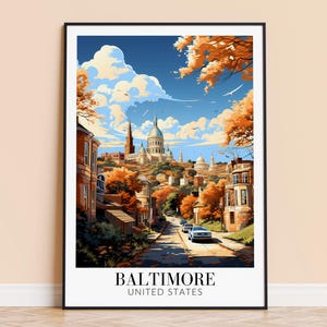 Baltimore Print – USA Travel Wall Art, Baltimore Poster, Framed or Unframed Home Decor, Wedding and Housewarming Gift, Personalised