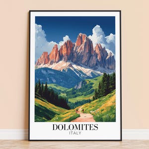 Dolomites Print – Italy Mountain Wall Art, Dolomites Poster, Framed or Unframed Home Decor, Wedding and Housewarming Gift, Personalised