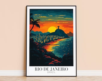 Rio de Janeiro Print – Brazil Travel Poster, Personalized Wall Art
