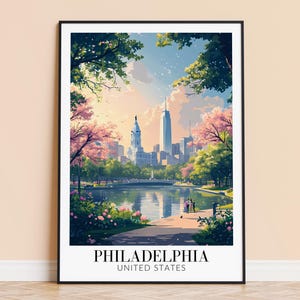 Philadelphia Print – USA Wall Art Poster, Pennsylvania Travel Print, Home Decor, Wedding Housewarming Gift, Framed or Unframed, Personalised