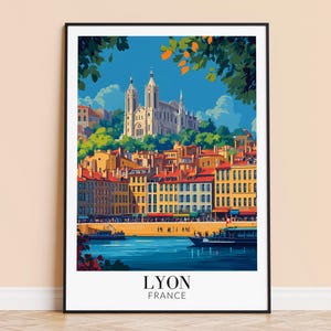 Lyon Print – France Wall Art Poster, French Travel Print, Home Decor, Wedding & Housewarming Gift, Framed or Unframed, Personalised