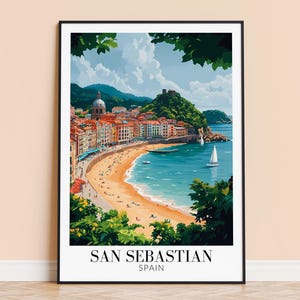 San Sebastián Print – Spain Wall Art Poster, Spain Travel Print, Home Decor, Wedding & Housewarming Gift, Framed or Unframed, Personalised