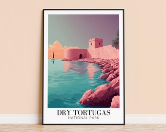 Dry Tortugas National Park Print – Florida Travel Poster, Coastal Wall Art