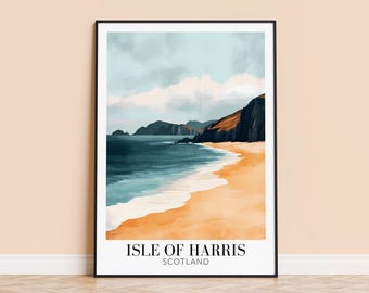 Isle of Harris Scotland Print – Coastal Travel Poster, Home Decor