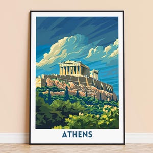 Athen Print - Griechenland Reise Wandkunst, Akropolis Poster, gerahmt oder ungerahmt, Wohnkultur, Hochzeitsgeschenk, Einweihungsgeschenk
