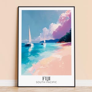Fiji Print – Pacific Islands Travel Wall Art, Fiji Poster, Framed or Unframed Home Decor, Wedding and Housewarming Gift, Personalised