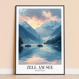 Zell am See Print – Austria Wall Art Poster, Austria Travel Print, Home Decor, Wedding & Housewarming Gift, Framed or Unframed, Personalised