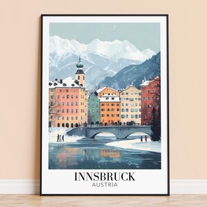 Innsbruck Print – Austria Travel Wall Art, Innsbruck City Poster, Framed or Unframed Home Decor, Wedding and Housewarming Gift, Personalised