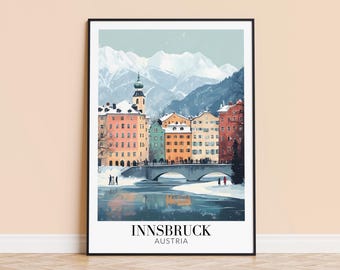 Innsbruck Austria Print – Vintage Travel Poster, City Wall Art