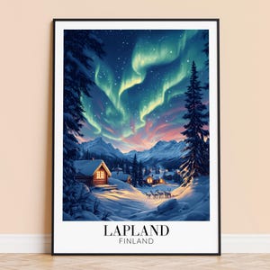 Lappland Print - Lappland Finnland Reise Wandbehang - Dekoration - Geschenk für Kunstliebhaber - Lappland Wand Poster Kunst