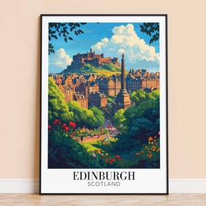 Edinburgh Print – Scotland Travel Wall Art, Edinburgh Poster, Framed or Unframed Home Decor, Wedding and Housewarming Gift, Personalised