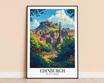 Edinburgh Scotland Travel Poster – Personalized City Wall Art