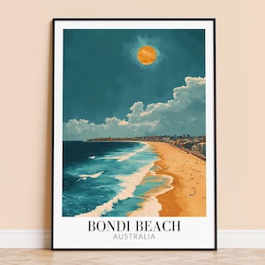 Bondi Beach Print – Australia Travel Wall Art, Bondi Beach Poster, Framed / Unframed Home Decor, Wedding and Housewarming Gift, Personalised