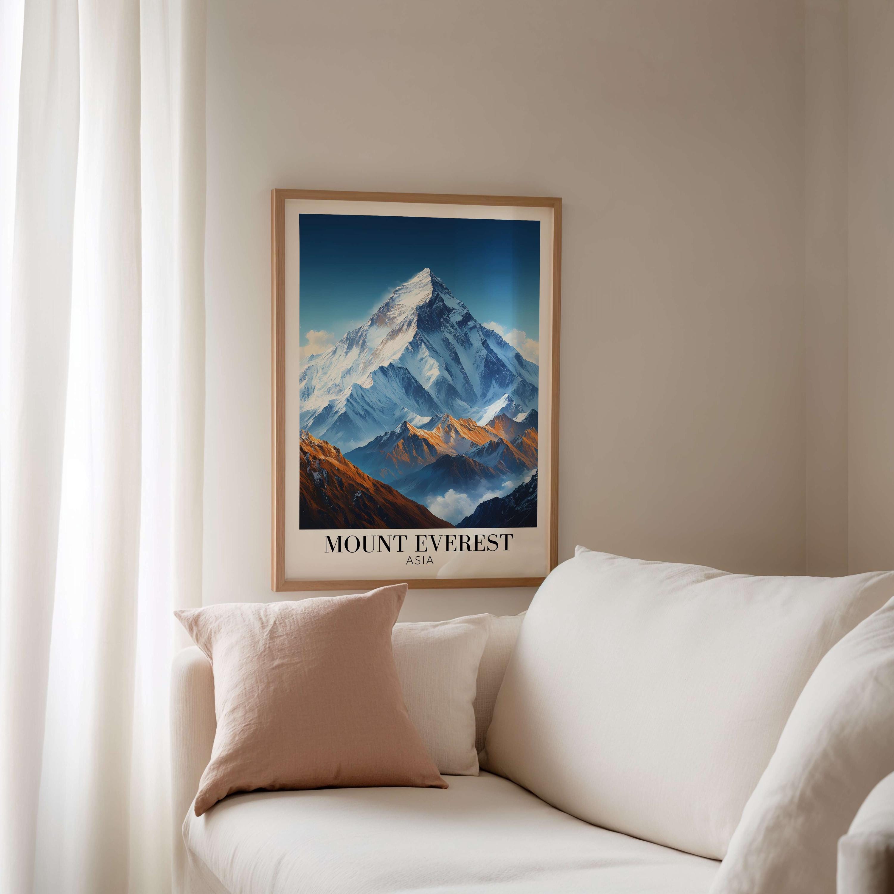 エベレストプリント - ネパールのウォールアートポスター、ヒマラヤ