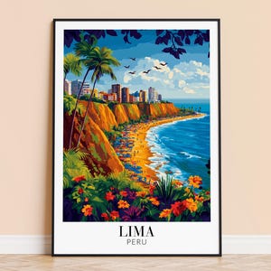 Lima Print – Peru Wall Art Poster, South America Travel Print, Home Decor, Wedding & Housewarming Gift, Framed or Unframed, Personalised