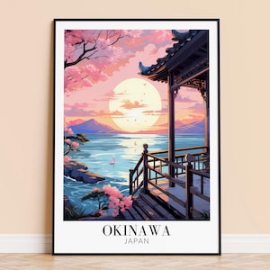 Okinawa Print – Japan Wall Art Poster, Japanese Island Travel Print, Home Decor, Wedding Housewarming Gift, Framed or Unframed, Personalised
