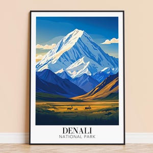 Denali Print – Alaska Travel Wall Art, Denali Poster, Framed or Unframed Home Decor, Wedding and Housewarming Gift, Personalised