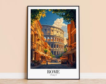 Rome Colosseum Print – Italy Wall Art Poster, Rome Travel Print, Home Decor, Wedding & Housewarming Gift, Framed or Unframed, Personalised
