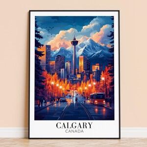 Calgary Print – Canada Travel Wall Art, Calgary Poster, Framed or Unframed Home Decor, Wedding and Housewarming Gift, Personalised