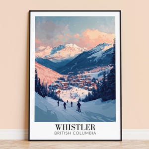 Whistler Print – Canada Wall Art Poster, Ski Resort Travel Print, Home Decor, Wedding & Housewarming Gift, Framed or Unframed, Personalised