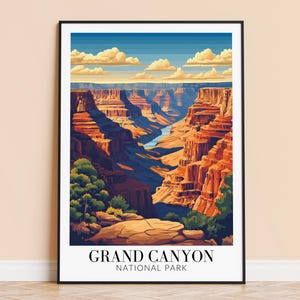 Grand Canyon Print – USA Travel Wall Art, Grand Canyon Park Poster, Framed Unframed Home Decor, Wedding and Housewarming Gift, Personalised