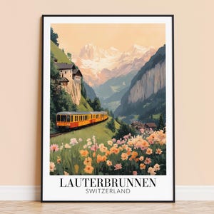 Lauterbrunnen Print – Switzerland Wall Art Poster, Swiss Print, Home Decor, Wedding & Housewarming Gift, Framed or Unframed, Personalised