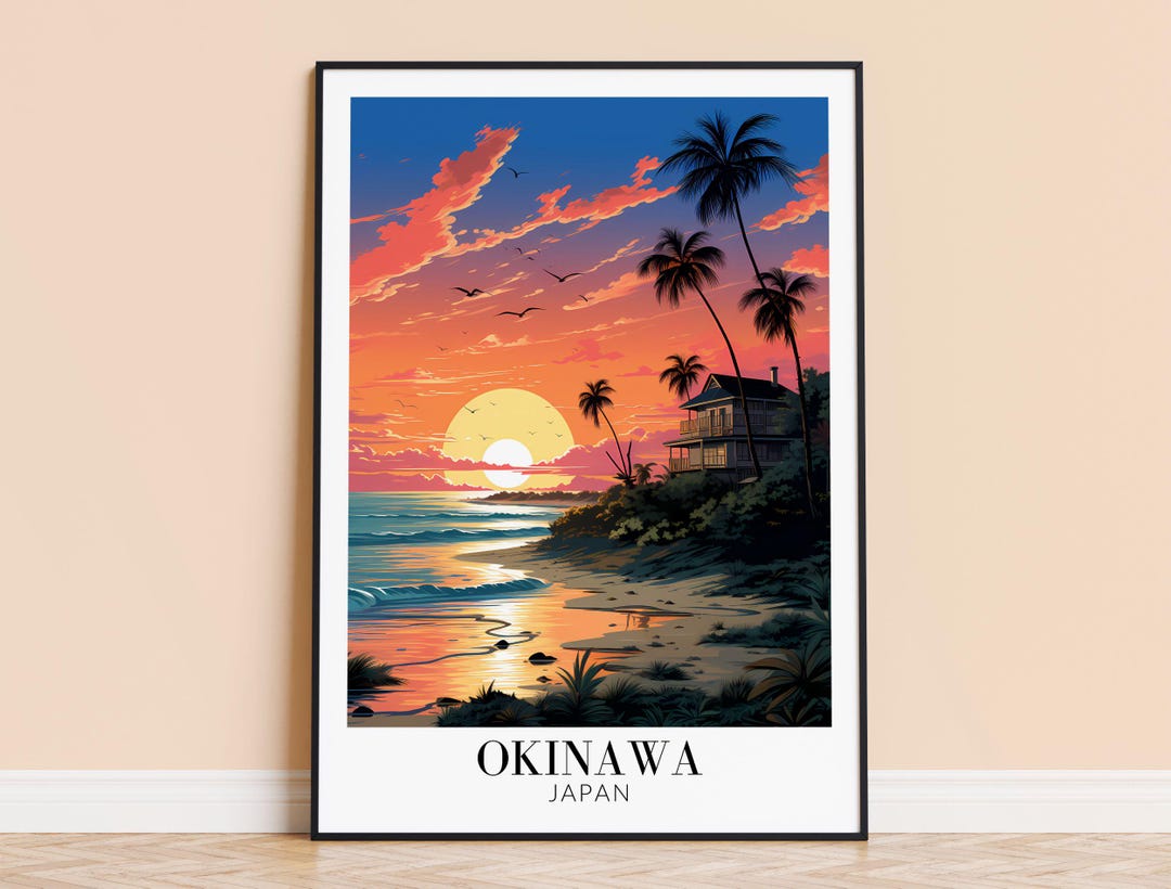 Okinawa Japan Art Print – Tropical Island Sunset Poster, Travel