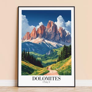 Dolomiten Print - Dolomiten Italien Reise Wandbehang - Dekoration - Geschenk für Kunstliebhaber - Dolomiten Wall Poster Art
