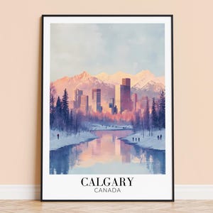 Calgary Print – Canada Travel Wall Art, Calgary Poster, Framed or Unframed Home Decor, Wedding and Housewarming Gift, Personalised