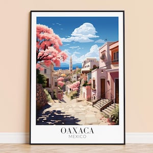 Oaxaca Print – Mexico Wall Art Poster, Oaxaca Mexico Print, Home Decor, Wedding & Housewarming Gift, Framed or Unframed, Personalised