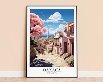 Oaxaca Mexico Travel Poster – Personalized City Wall Art