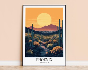 Phoenix Arizona Desert Print – USA Travel Poster, Home Decor