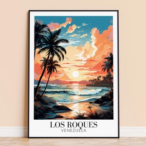 Los Roques Print – Venezuela Wall Art Poster, Caribbean Travel Print, Home Decor,Wedding/Housewarming Gift, Framed or Unframed, Personalised
