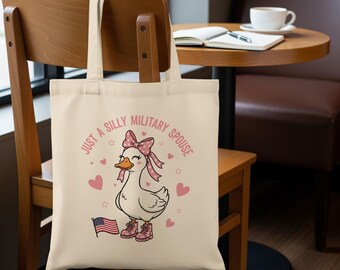 Militärische Ehepartner Tote, Vaterländische Einkaufstasche mit Gänse-Design